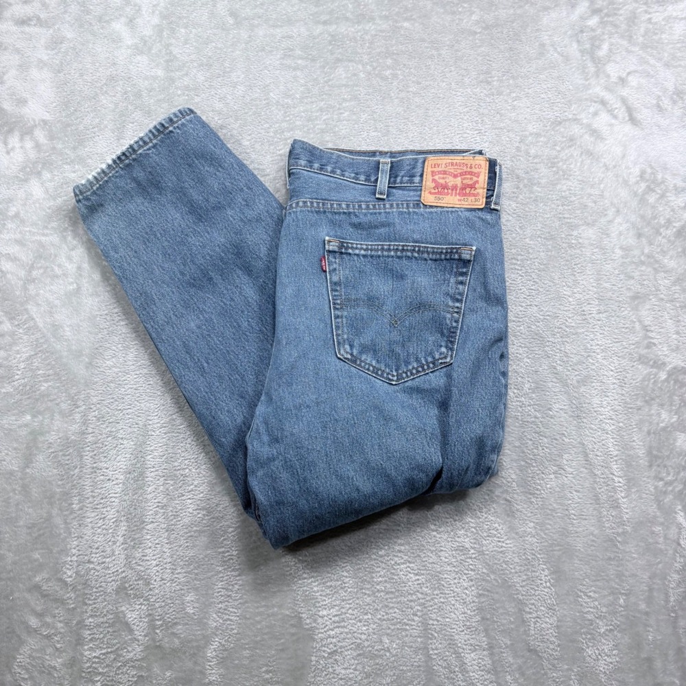 Levi's 550 Relaxed Fit Jeans‎ Men 42x30 Blue Tapered Leg Medium Wash Denim